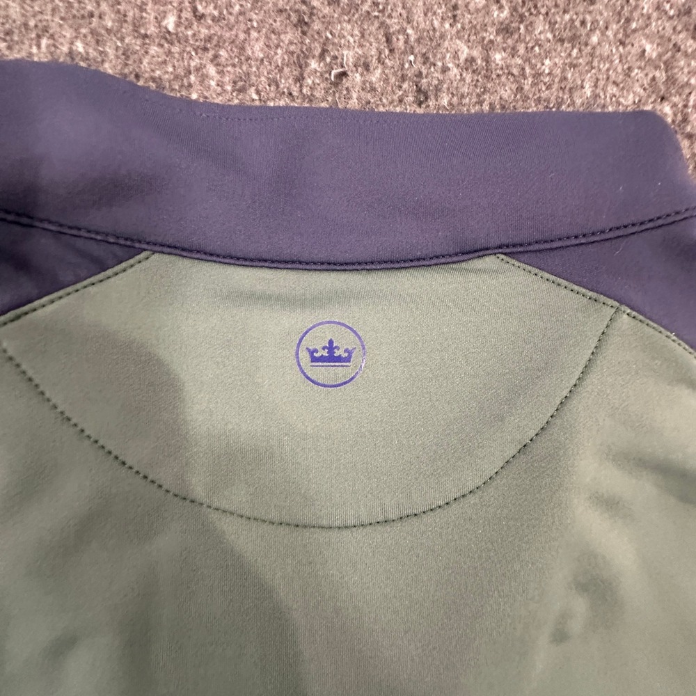 Peter Millar 1/4 Zip Mens L Green Navy Blue Performance Golf Pullover MF21EK40C - Picture 12 of 12